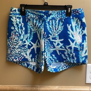 Lilly Pulitzer Callahan short - Bright Blue Coral print women’s size 10